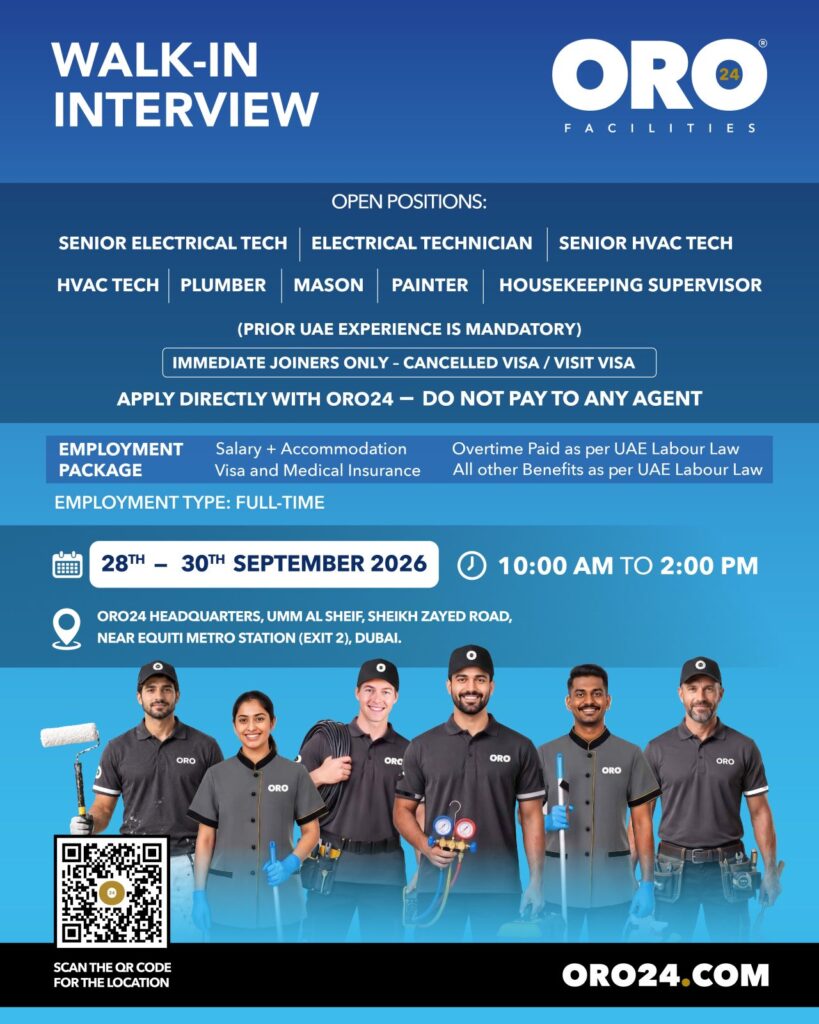 ORO24 walk in interview Dubai poster – 28–30 Sep 2026